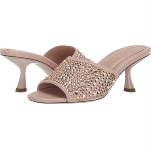 NWB kate spade new york Malibu Crystal Heeled Sandal Mochi Pink Size 10